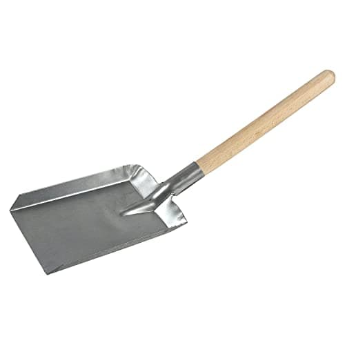 Image of Coal Shovel Galvanised Metal with Wooden Handle, Ash Dust Shovel, Fireside Pan, Easily Collect Coal, Ashes, and Dust