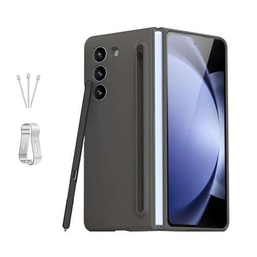 Image of case Galaxy Z Fold 5 case with S Pen Fold Edition【S Pen + Case】 Compatible with Samsung Galaxy Z Fold5 Slim S Pen Phone Cover Shell replacement (black)