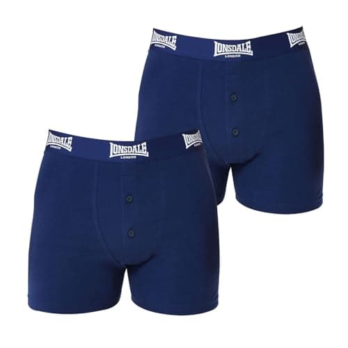 Image of Lonsdale Mens 2 Pack Boxers Navy M