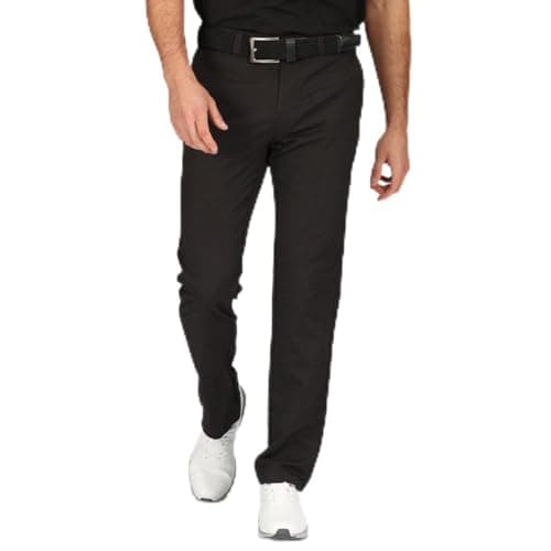 Image of Stromberg - Hampton - Mens Tapered Breathable Water Resistant Golf Trousers - Quick Dry Mens Golf Pants - Black - 36 Short