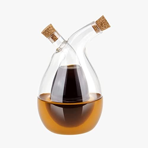 Image of WINAKUI Olive Oil and Vinegar Dispenser Bottles Cruet, Kitchen 2 in 1 Glass Oil and Vinegar Dispenser, Dual Glass Oil Dispensing Container for Kitchen Cooking