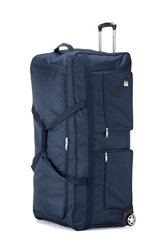 Image of ATX Luggage 40" Jumbo Wheeled Duffle Bag Lightweight Rolling Wheels Suitcase Extra Durable Holdall for Sports Travel and Cargo | Navy
