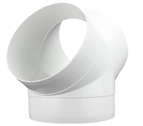 Image of Fantronix 150mm (6”) Equal Y-Piece Duct Connector – White Plastic 45° Ventilation Splitter for Extractor Fans & Cooker Hoods