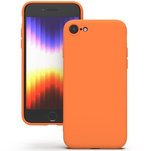 Image of YATWIN Silicone Case for iPhone SE 2020/2022, iPhone 8/7, Soft-Touch, Shockproof, DustProof, Antiskid Apple Phone Cover for iPhone SE 2nd 3rd Generation - Orange