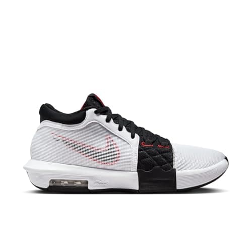 Image of Nike Lebron Witness VIII Mens Basketball Trainers FB2239 Sneakers Shoes (UK 9.5 US 10.5 EU 44.5, White Black University red 103)