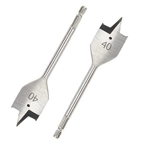 Image of SagaSave 40MM High Speed Carbon Steel Paddle Flat Bit,Woodworking Spade Drill Bit for Wood,Soft & Hardwood,Gypsum Board,Clinker,Foam Box-1PCS Silver