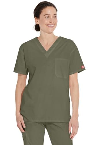 Image of CHEROKEE Men's signature Medical Scrubs Shirt, Olive, L UK