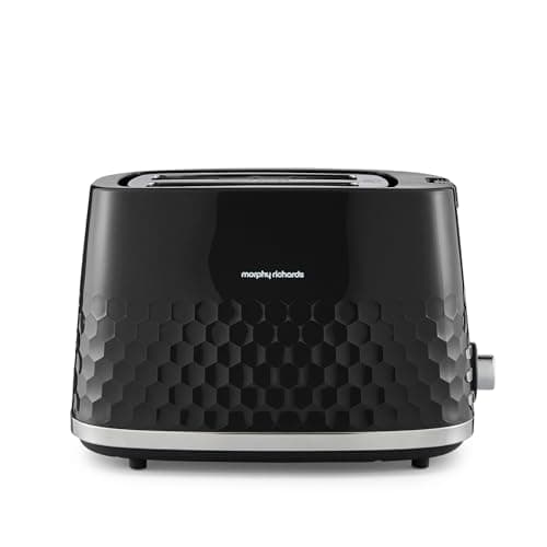 Image of Morphy Richards Hive 2 Slice Toaster, Variable Browning, Removable Crumb Tray, Cancel, Defrost, Reheat, Anti-jam feature, Gloss Finish, 850W, Black, 220031