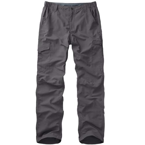 Image of Winebox Walking Hiking Trousers Mens Quick Dry Lightweight Breathable Outdoor Fishing Climbing Travel Cargo Pants(6855-Grey-42)