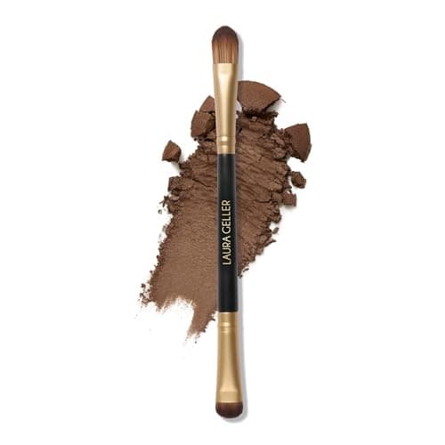 Image of LAURA GELLER NEW YORK Dual-Ended Eyeshadow Brush - Domed Shader & Blending Brush for Baked and Pressed Eyeshadow Application - All Over Eye Makeup Brush