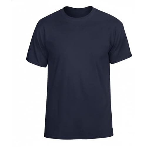 Image of harlogistics Unisex Plain T-Shirt|52% Cotton 48% Polyester Blend|Comfortable Casual Everyday Wear Colours| Stylish for Men/Women (Navy,L)