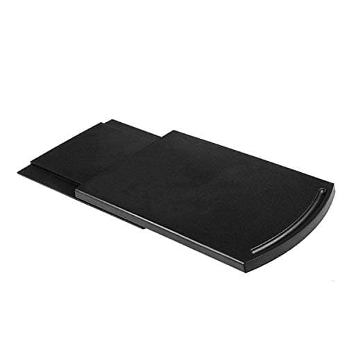 Image of Kitchen Caddy Sliding Coffee Tray Mat, Under Cabinet Appliance Coffee Maker Toaster Countertop Storage Moving Slider - 12” Premium BPA Free Base Sliding Shelf with Smooth Rolling Wheels, Black