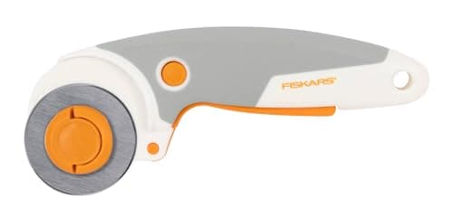 Image of Fiskars titanium rotary cutter, rotary blade with trigger, right and left-handed, blade diameter: 45 mm, orange/white/grey, 1066041