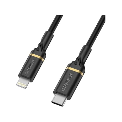 Image of OtterBox Reinforced USB-C to Lightning Cable, MFi Certified, Fast Charging Cable for iPhone and iPad, Ultra-Rugged, Bend and Flex Tested, 2M, Black
