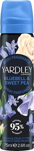 Image of Yardley London Bluebell and Sweetpea Body Spray, Floral Body Spray for Women with Notes of Citrus and Bergamot, Bluebell Body Mist for Women 75ml