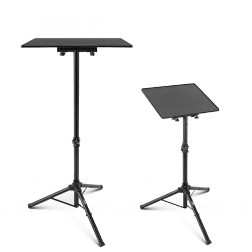 Image of Pyle Laptop & Projector Tripod Stand, Adjustable Height to 89cm, 36x28cm Platform, Portable Mount for DJ Gear, Books, Computers, for Stage, Studio, Office