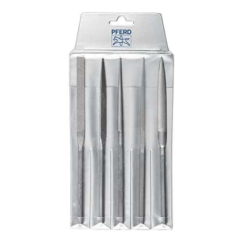 Image of PFERD Precision Mobile Phone File Set, 5 Pieces | Swiss Cut 00, 215 mm | 12732001 - for Very Coarse Precision Machining in Plastic Bag