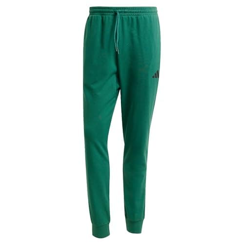Image of adidas Men's Essentials FEELCOZY French Terry Pant, Collegiate Green/Black, L