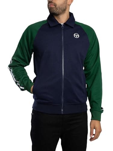 Image of Sergio Tacchini Men's Renshaw Track Jacket, Maritime Blue/Eden, M