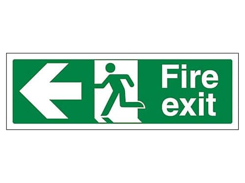 Image of The Workplace Depot Fire Exit Arrow Left Safety Sign – 150 x 450 mm Green/White Sign, 1mm Rigid PVC or Self-Adhesive Vinyl – For Offices, Warehouses, Schools & Healthcare (PVC (Rigid))
