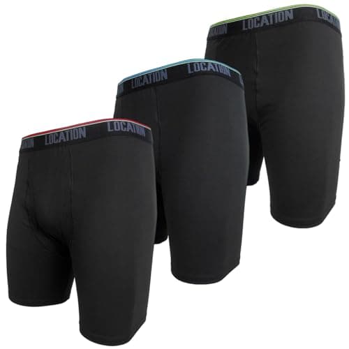 Image of Mens Location Boxers 3 Pack Sports Longer Leg Trunks Boxer Shorts Adults Underwear (Challenger 1, M)