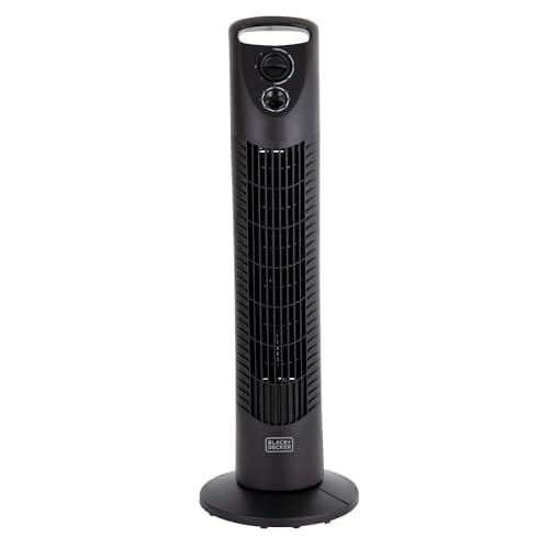 Image of BLACK+DECKER BXFT50002GB Tower Fan with 2 Hour Timer, 3 Speeds, Automatic Oscillation, 30”, 40W, Black