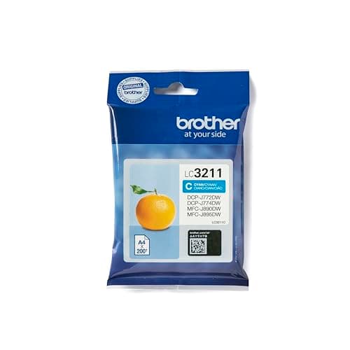 Image of Brother LC-3211C Inkjet Cartridge, Cyan, Single Pack, Standard Yield, Includes 1 x Inkjet Cartridge, Genuine Supplies