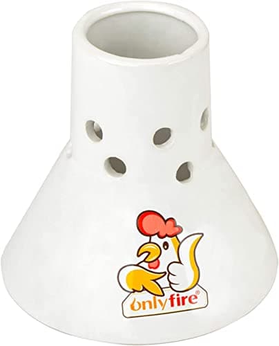 Image of onlyfire Ceramic Chicken Roaster Stand,Beer Can Chicken Roaster Vertical Poultry Chicken Cooking BBQ Accessories