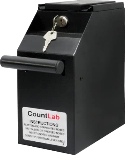 Image of CountLab SS102 Under Counter POS Money Drop Box Safe Under Counter Security (Black)