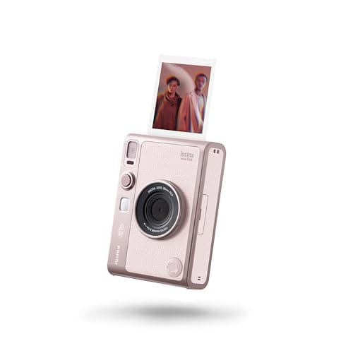 Image of instax mini EVO 2-in-1 Hybrid Digital camera and photo printer, 2.7 inch rear LCD screen, with 10 lens and 10 film effects, uses instax mini film sold separately, Gentle Rose colour