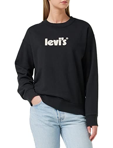 Image of Levi's Women's Graphic Standard Crewneck Sweatshirt, Poster Logo Caviar, XS