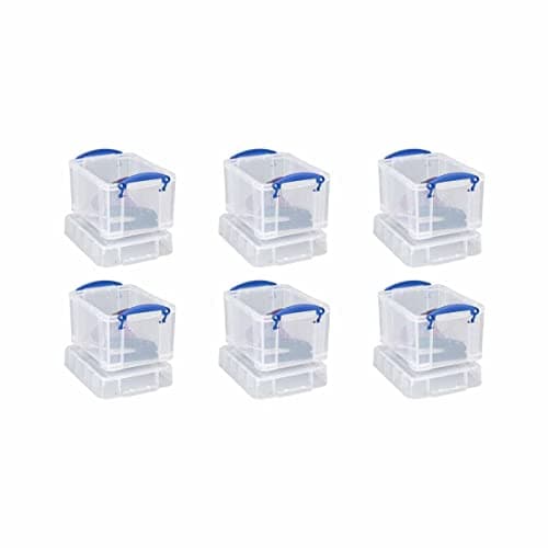 Image of """Really Useful Products Ltd 3 Liter Storage Box Plastic, Clear Lightweight 6 Pack"""