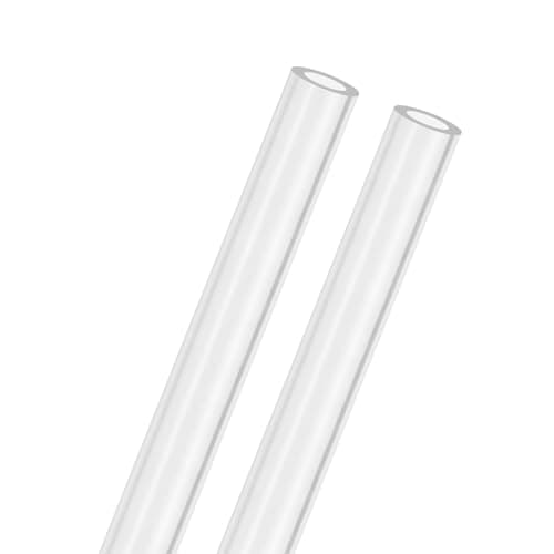 Image of M METERXITY 2-Pack Clear Rigid Acrylic Pipe, 10mm[0.39"] ID x 16mm[0.63"] OD Plastic Round Tube for Water Cooling System/Lamps/Fountains/Aquariums/Display Stand, Acrylic Tubing [305mm/12IN]