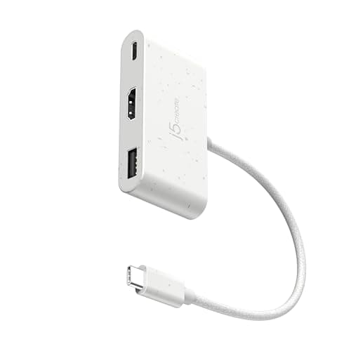 Image of j5create USB-C to HDMI & Type-A with Power Delivery(Eco-Friendly) with 4K HDMI, USB-A 5Gbps, PD 100W Charging | Compatible with MacBook Pro,Chromebook,HP, Samsung and more Type-C Devices(JCA379EW)
