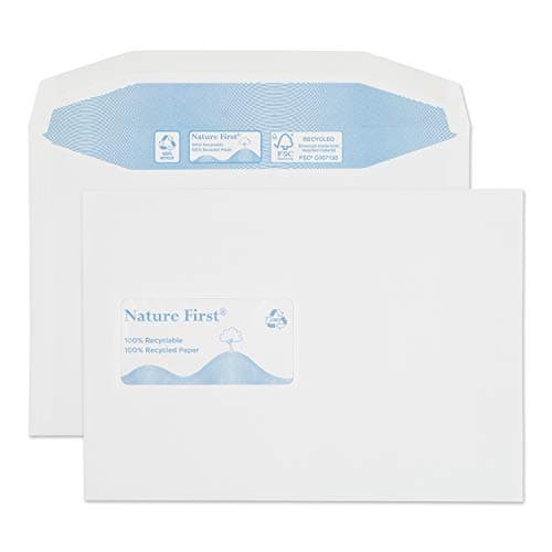 Image of Blake Environmental - Biodegradable & Recycled Envelopes C5 (162 x 229mm) - Pack of 500 - Premium Quality 90GSM - Gummed - FSC Certified Eco White Envelopes - Stationery & Business Supplies (RN025)