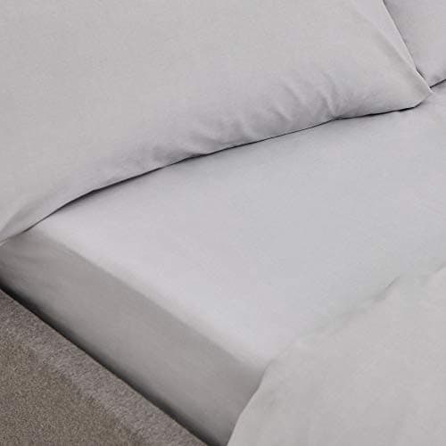 Image of Bianca 200 Thread Count Organic Cotton King Fitted Sheet Silver