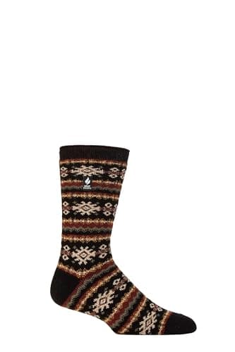 Image of HEAT HOLDERS SOCKSHOP Mens Socks - Nordic Soul Warming Warm Cosy Thermal Socks 1 Pair Size 6-11 Nordic Black/Olive