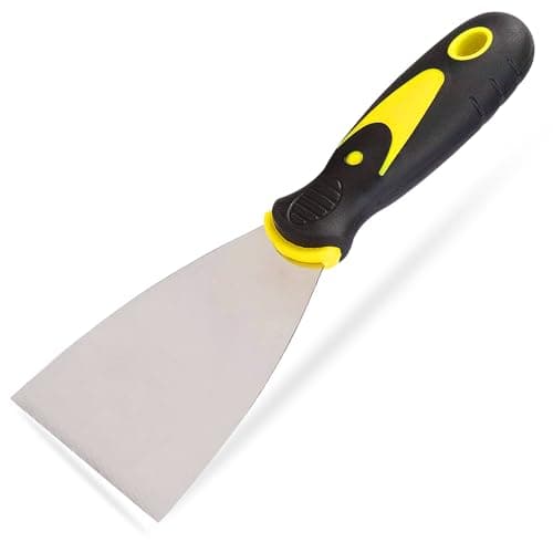Image of G4GADGET Wallpaper Scraper 3 Inch, Stainless Steel Paint & Putty Scraper with Soft Grip Handle, Heavy Duty DIY Scraper Tool for Wallpaper Steamer Removal, Drywall Filler, Glass/Window & Hob Cleaning