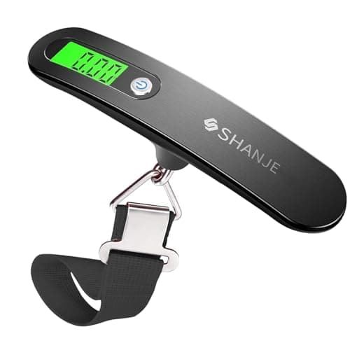 Image of SHANJE Luggage Weight Scale for Suitcases 110 Lbs Travel Accessories High Precision Travel Digital Hanging Scales 50kg Black