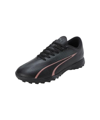 Image of Puma Unisex Youth Ultra Play Tt Jr Soccer Shoes, Puma Black-Copper Rose, 10 UK