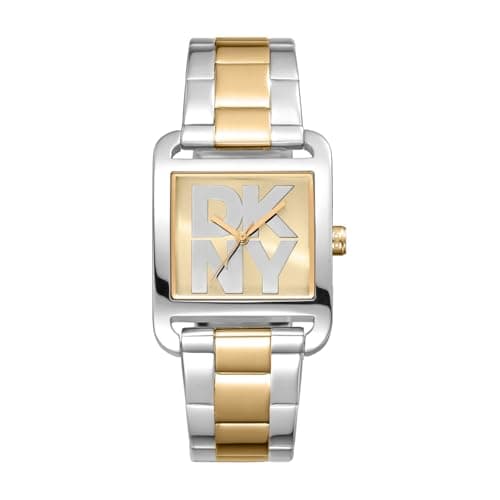 Image of DKNY Quartz Watch City Maxi Quartz 3 ATM, Silver/Gold, Standard Size, Modern