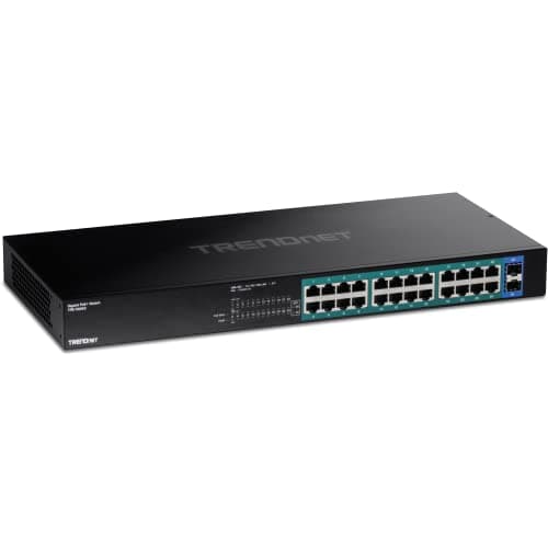 Image of TRENDnet TPE-TG240G 24-Port Gigabit PoE+ Switch, 24 Gigabit PoE+ Ports, 370W Power Budget, 48Gbps Switching Capacity, Rack Mount Kit, Ethernet Network Switch