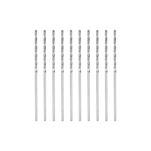 Image of sourcing map 10 Pcs 1.05mm HSS(High Speed Steel) W6542 Micro Drill Bits, Fully Ground Jobber 34mm Length Drill Bit for Mild Steel Copper Aluminum