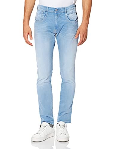Image of Replay Men's Anbass Hyperflex Re-Used Xlite Jeans, 010 Light Blue, 27W / 30L