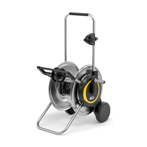 Image of Kärcher Hose Trolley HT 6 M Moveable with Extra Wide Base, Heavy Duty Metal Hose Reel, Height Adjustable Handle, Black