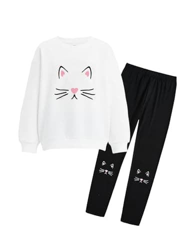 Image of JiAmy Girls Outfits Set 2PCS Clothes Long Sleeve Sweatshirt T-Shirt Tops Leggings Trousers Sweatsuit
