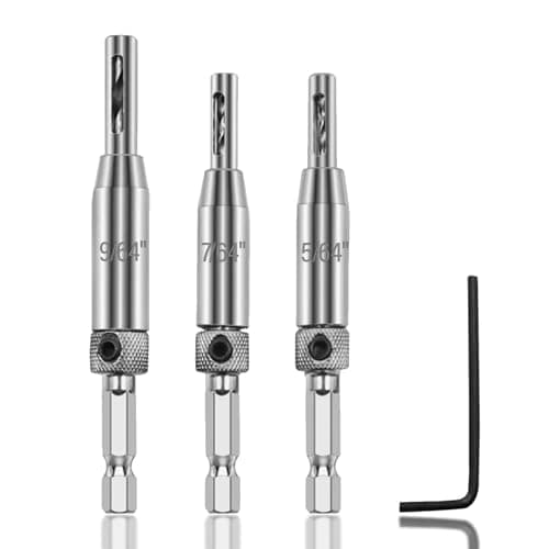 Image of 4PCS Self Centering Drill Bit Set,Hinge Drill Bit Self Centring 1/4 Inch Hex Shank High Speed Drill Bits For Door, Window, Cabinet Hinge Pilot Hole (2mm, 2.8mm, 3.6mm)