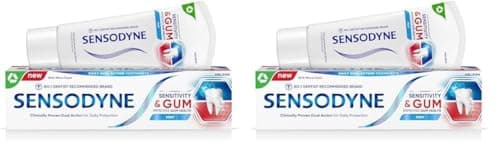 Image of Sensodyne Toothpaste Sensitivity & Gum, Sensitive Toothpaste for Sensitive Teeth and Gum Problems, Mint Flavour, Pack of 2 x 75ml
