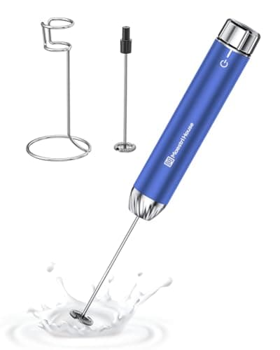 Image of Maestri House Rechargeable Milk Frother with Stepless Speed Control, Handheld Electric Foam Maker Waterproof Detachable Stainless Steel Whisk Drink Mixer Foamer for Lattes, Cappuccino, LunaFro Max