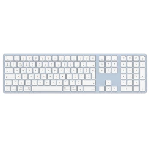 Image of OMOTON Bluetooth Keyboard for Mac, NEW Wireless Keyboard Rechargeable for MacBook Air/Pro/Mac Mini/iMac/iMac Pro, 3 Bluetooth Channels, Full-Size QWERTY UK Layout, Quiet Typing, Blue